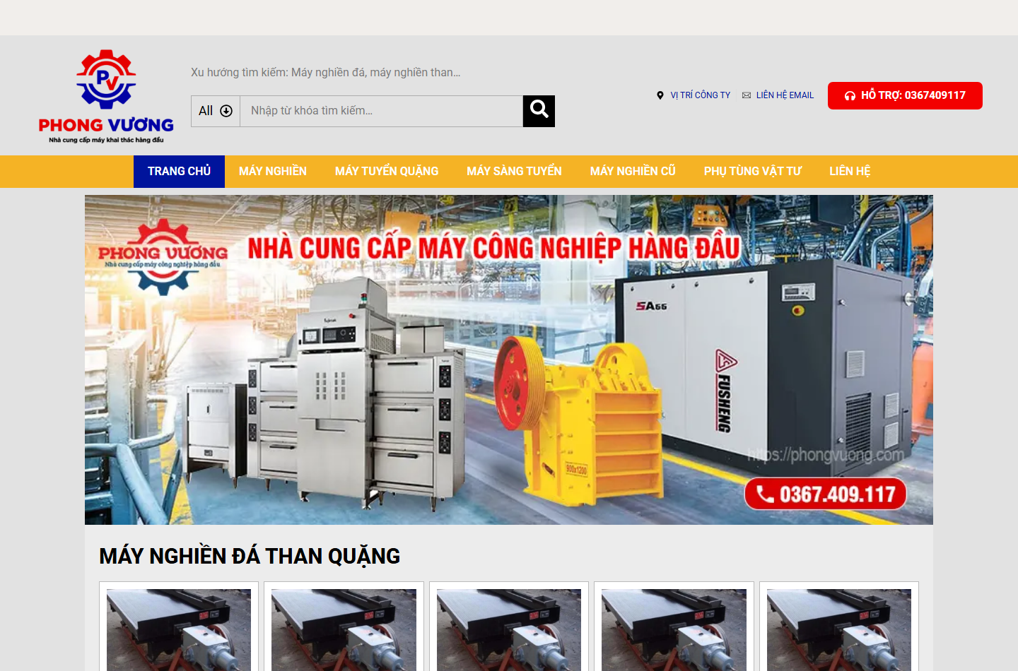 Ảnh chụp website Máy Khai Thác Khoáng Sản