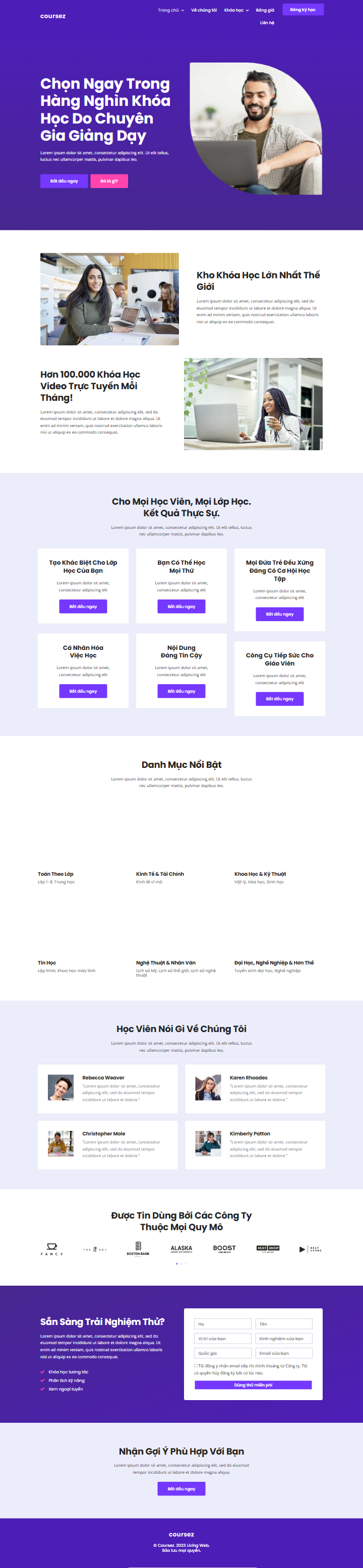 Mau website Coursez