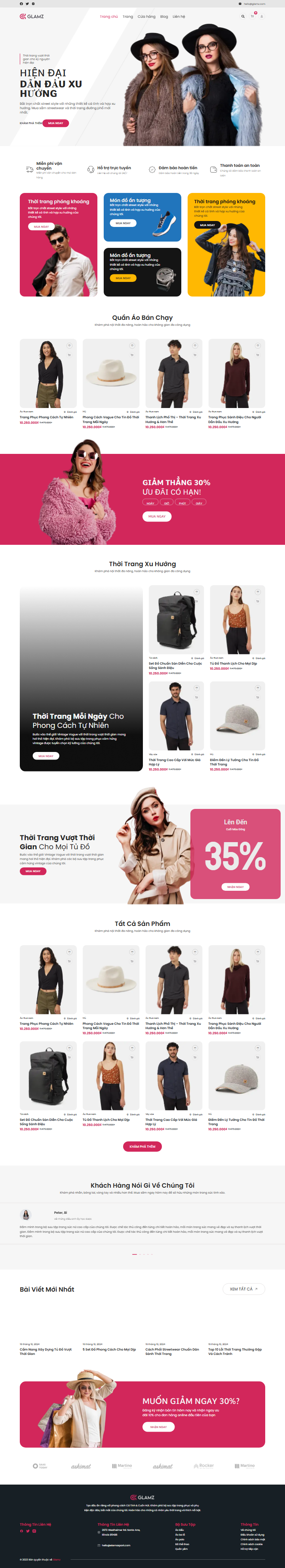 Mẫu website Glamz