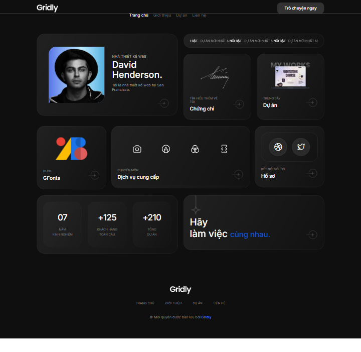 Mau website Gridly
