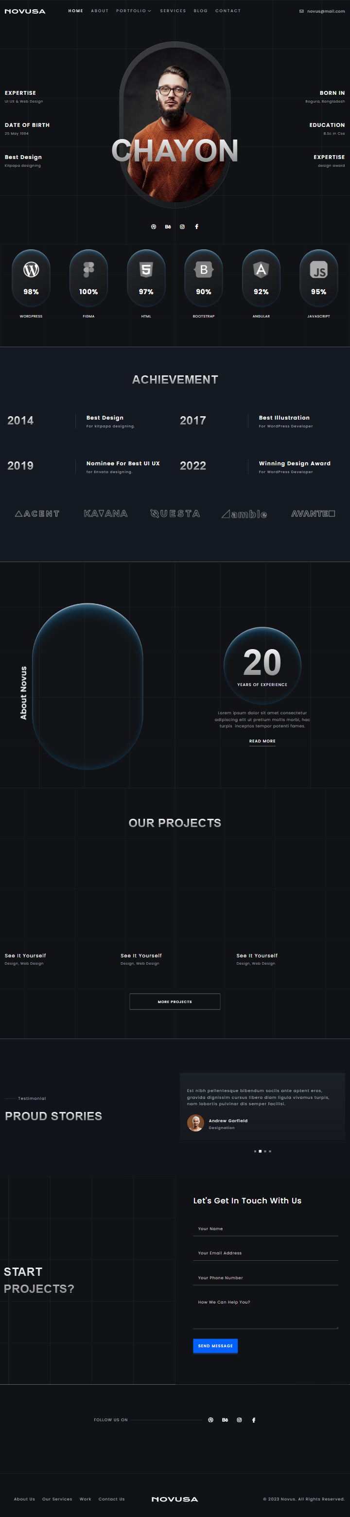 Mau website Novus