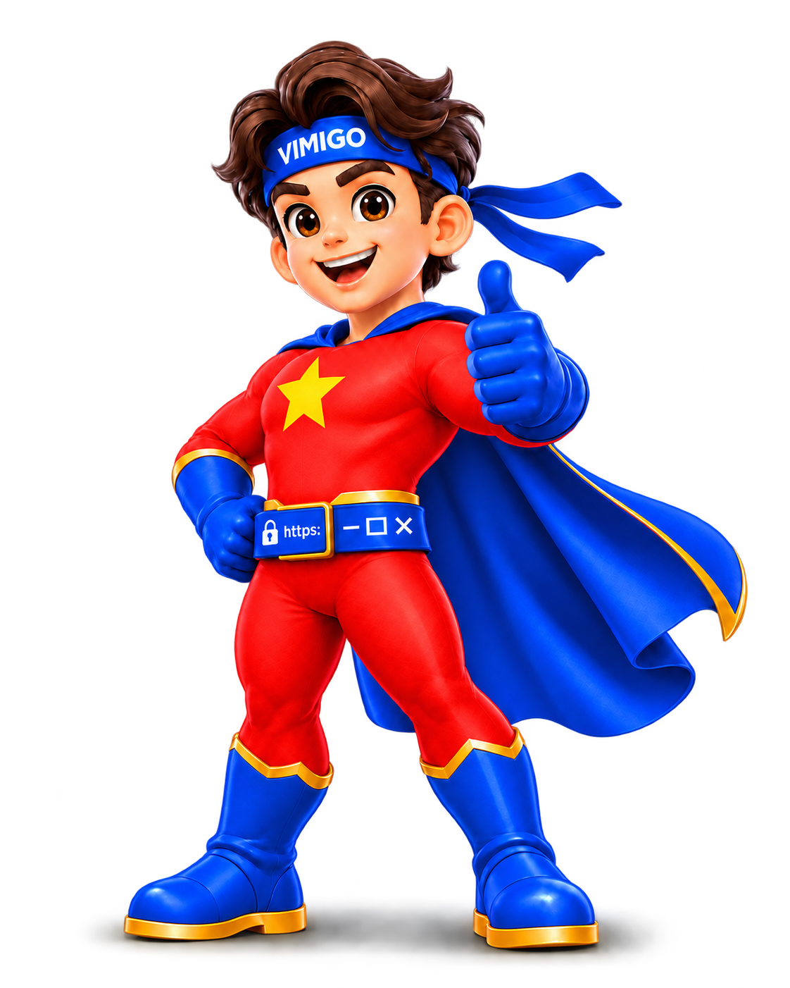 Mascot Vimigo giới thiệu giải pháp website chuyên nghiệp